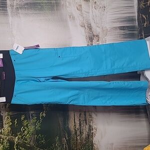 New with tags! Purple Label Yoga Scrub Pants Womens XXS bright blue